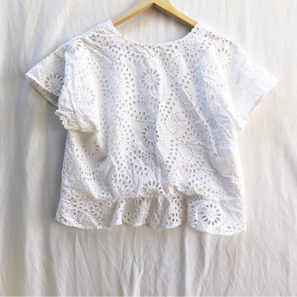 TULAROSA X REVOLVE | WINNIE WHITE EYELET BLOUSE XL - Picture 6 of 7